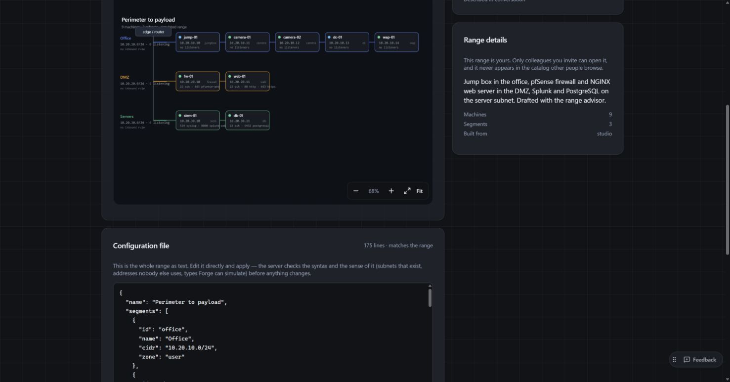 Cybrary Forge product screen